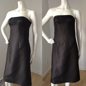 Ann Taylor Embroidered Strapless Silk Dress 4 NWT